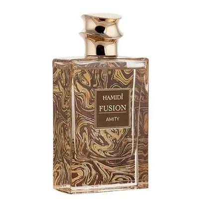 Parfum Hamidi Fusion Amity, sticlă 100 ml, design marmorat auriu-camel Preț mic