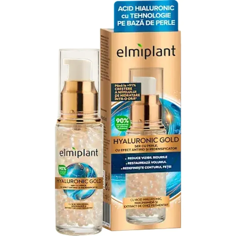 Serum pentru față cu efect de umplere Hyaluronic Gold, 30 ml, Elmiplant Doar azi