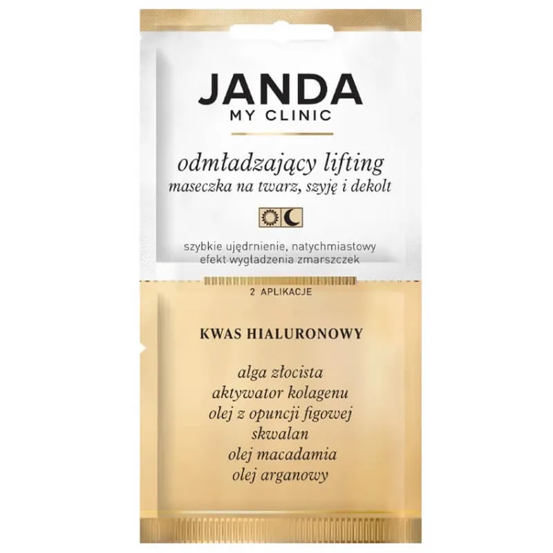 Cumpărături sigure Janda My Clinic Collagen Threads, mască pentru față, gât și decolteu, acid hialuronic, 8 ml