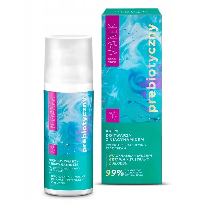 Vianek Prebiotic Mattifying Face Cream cu niacinamidă, 50 ml Plată sigură