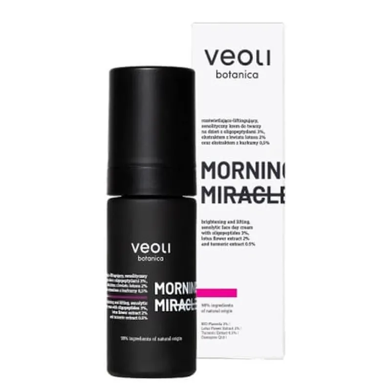Nu rata Veoli Botanica Morning Miracle, cremă de față, luminozitate și lifting, senolitic, 30 ml