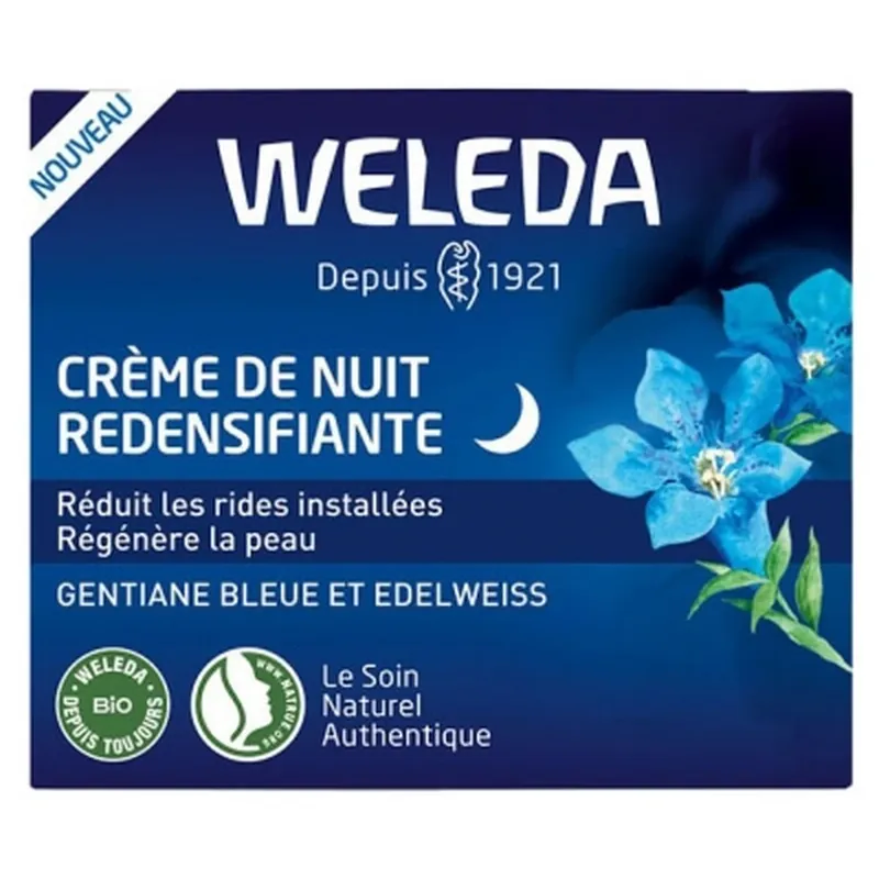 Ieftin Weleda Cremă de noapte redensifiantă cu gențiană albastră și floare de munte 40 ml