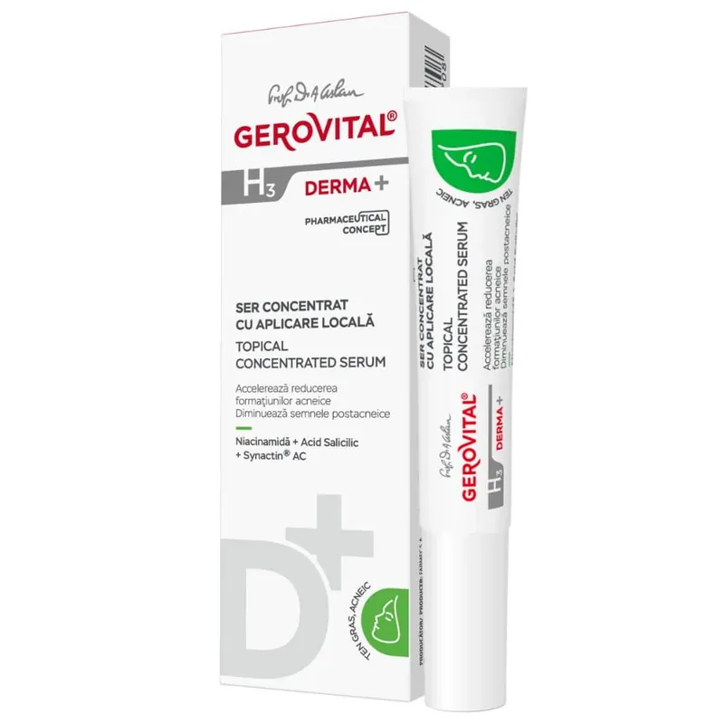 Preț promoțional Ser concentrat cu aplicare locala Gerovital H3 Derma+, 15 ml, Farmec