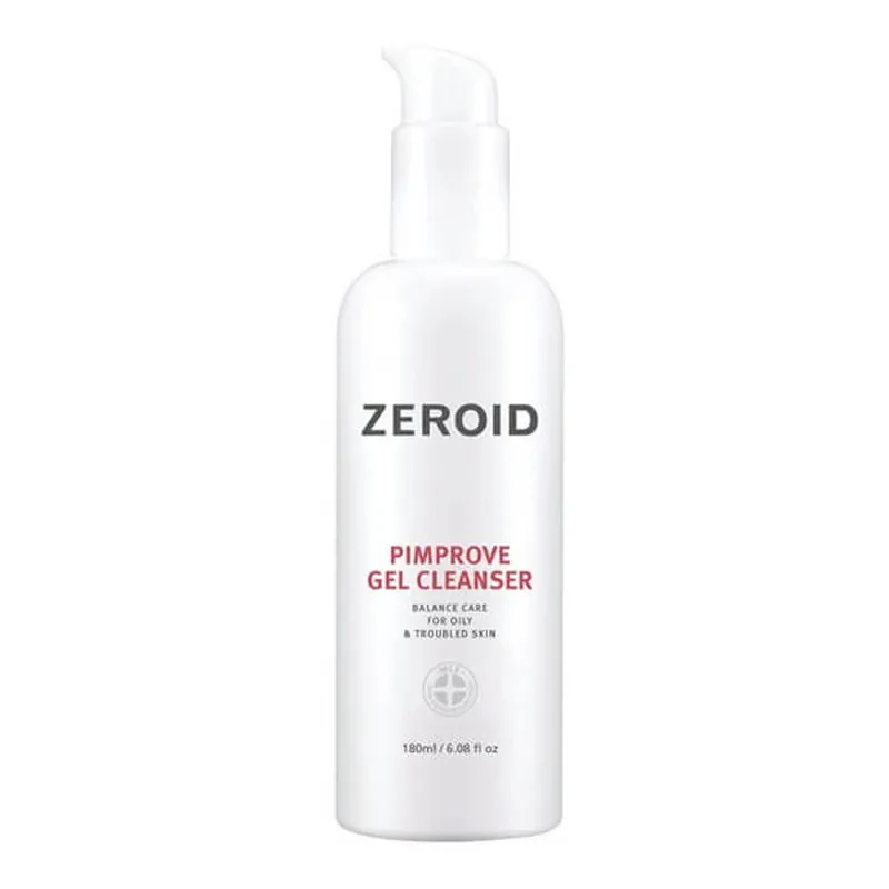 Plată sigură Zeroid Pimprove Gel Cleanser, gel de curățare pentru ten gras, mixt și cu tendință acneică, 180 ml