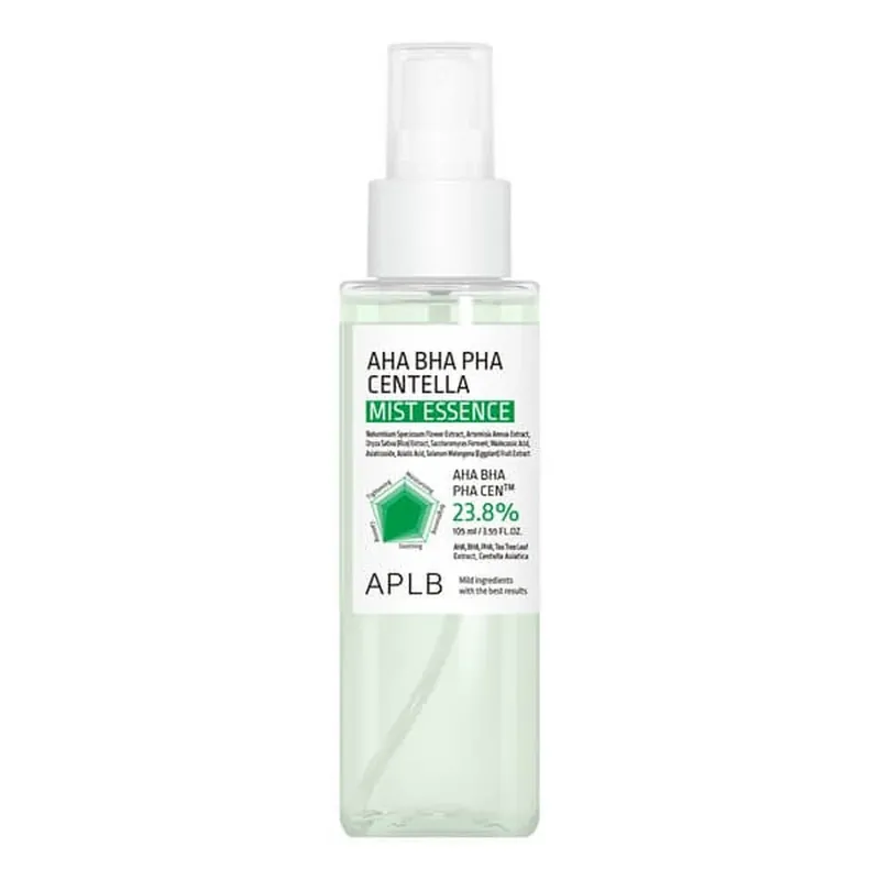 APLB AHA BHA PHA Centella Mist Essence, esență de ceață facială cu acizi și Centella Asiatica, 105 ml Premium