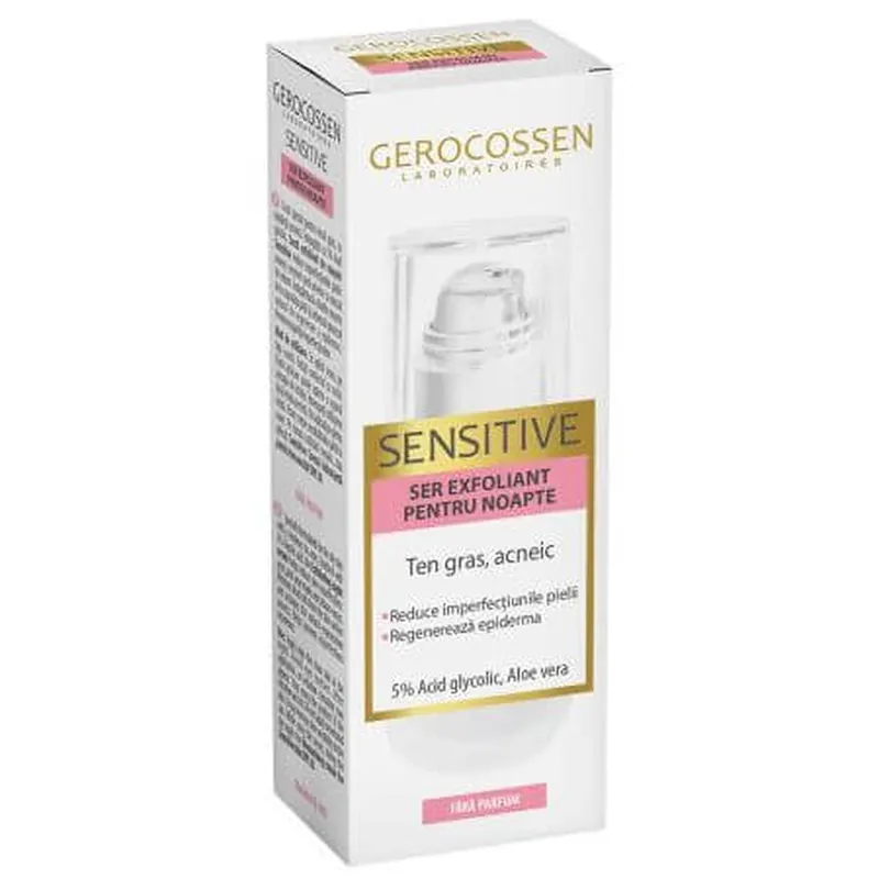 Ser exfoliant pentru noapte Sensitive, 30 ml, Gerocossen Popular