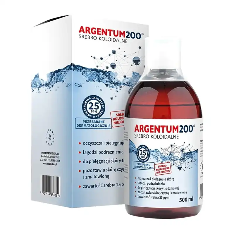 Aura Herbals Argentum 200, argint coloidal 25 ppm, tonic, 500 ml Premium