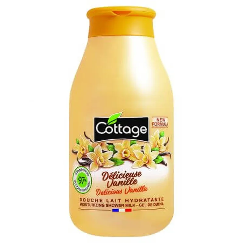 Lapte de dus hidratant Vanilie, 250 ml, Cottage Cel mai vândut