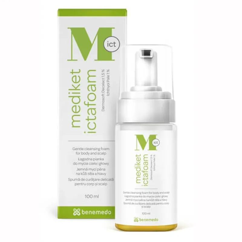 Super ofertă Mediket Ictafoam, spumă ușoară pentru spălarea corpului și a capului, 100 ml