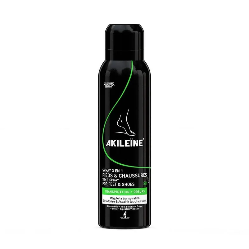 Reducere Asepta Akileine Spray negru Deodorant antiperspirant pentru picioare 150 ml