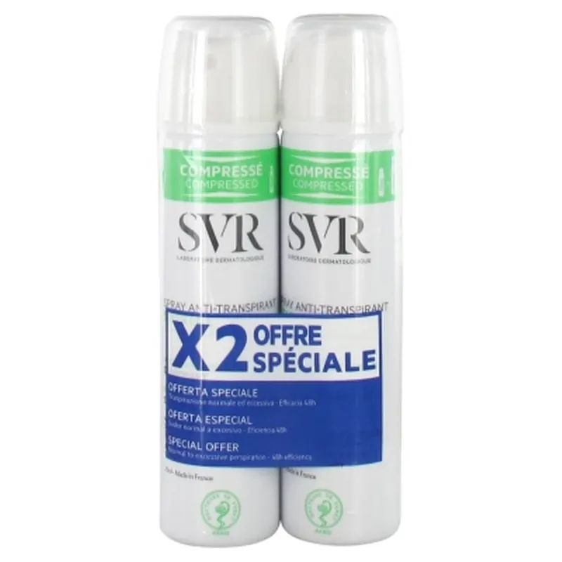 Super ofertă SVR Spirial Deodorant antiperspirant sub formă de spray, pachet de 2 x 75 ml