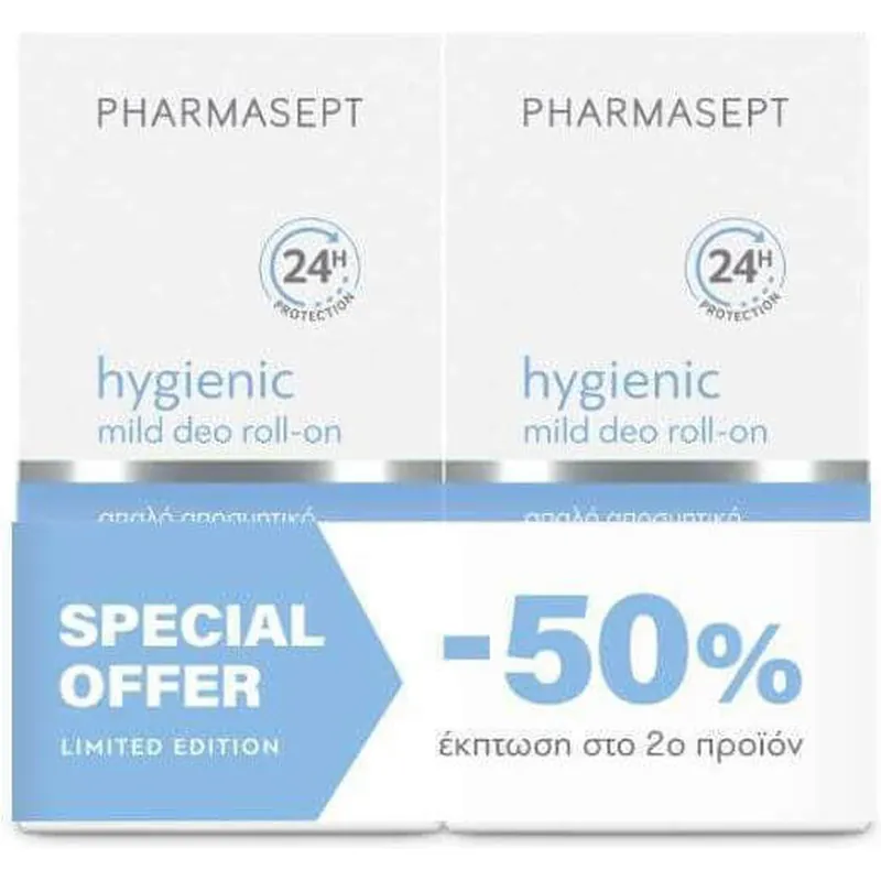 Ofertă de sezon Pharmasept Hygienic Ușor Deodorant 24h sub formă de Roll-On Fără aluminiu 2x50ml