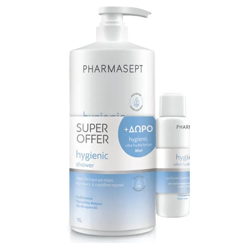 Pharmasept Hygienic Shower Cream 1000ml & FREE Hygienic Ultra Hydra Lotion 80ml Mai ieftin
