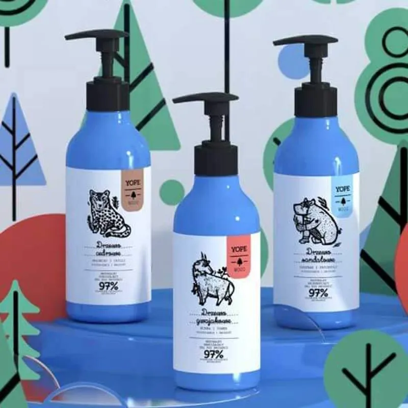 Yope Wood Guaiac Tree, Myrrh și Tonka, gel de duș natural, hidratant, 400ml Ofertă