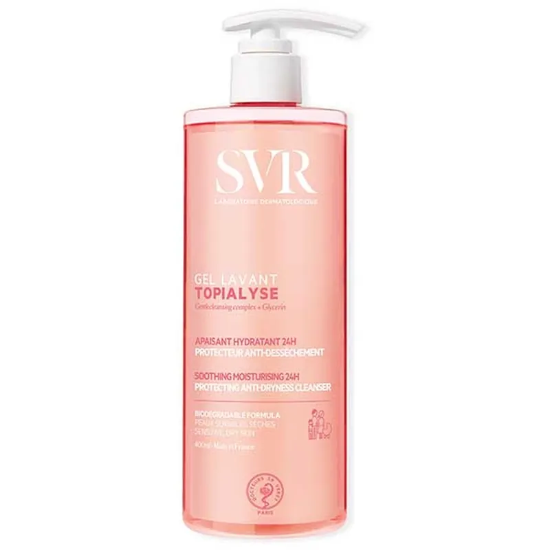 SVR Topialyse Gel Lavant, Gel de curățare delicat pentru întreaga familie, piele sensibilă, biodegradabil, 400 ml Cumpără online