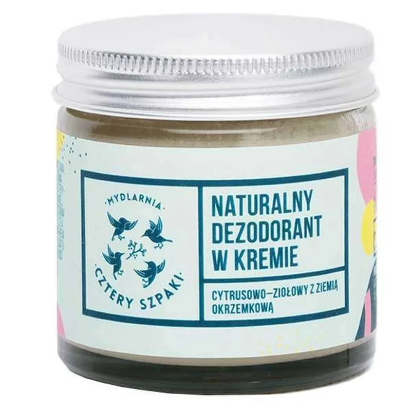 Cztery Szpaki, Deodorant natural în cremă cu pământ de diatomee, citrice-herbacee, 60 ml Livrare rapidă