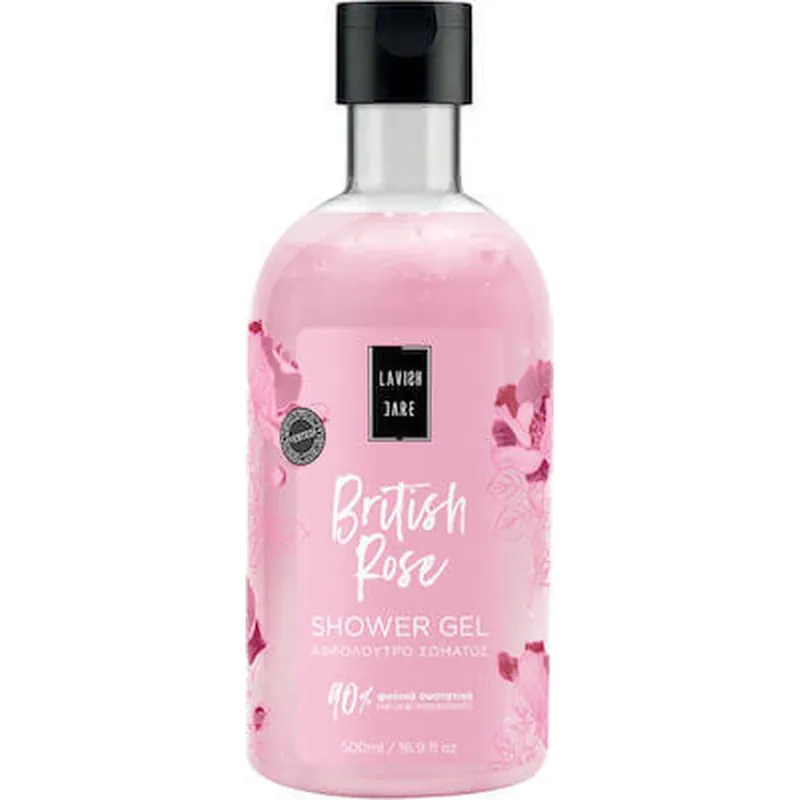 LAVISH CARE Gel de duș British Rose Gel de duș hidratant și hrănitor cu parfum de trandafiri 500ml Plată sigură