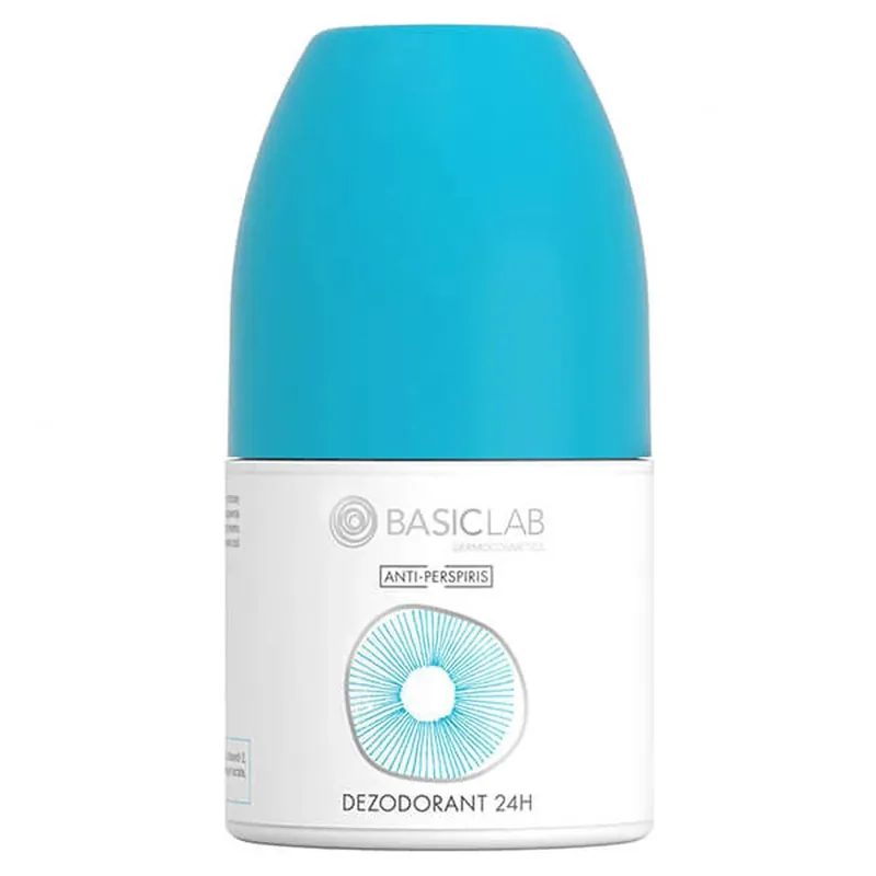 Plată sigură BasicLab Anti-Perspiris, Deodorant roll-on de 24 de ore, 60 ml