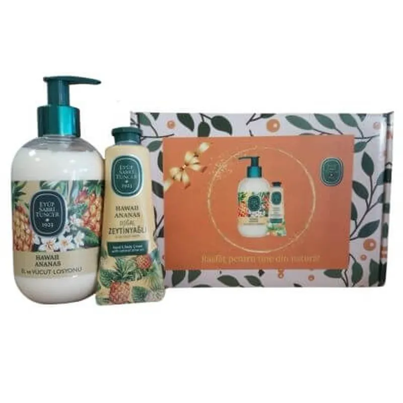 Ieftin Set Hawaii Pineapple Two Lotiune pentru maini si corp, 280 ml + Crema de maini, 50 ml, Eyup Sabri Tuncer