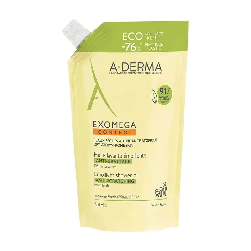 A-Derma Exomega Control Emollient Cleansing Oil Eco Refill 500ml Cel mai vândut