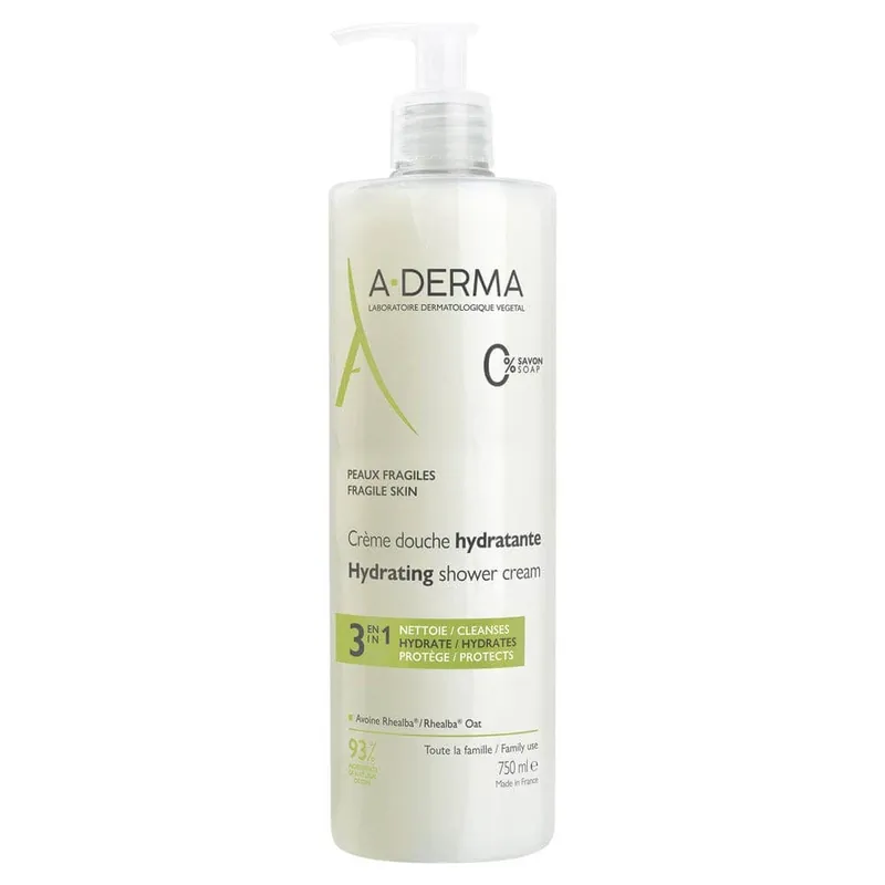 A-Derma Les Indispensables Crème Douche Hydratante 3 en 1 750ml Plată sigură