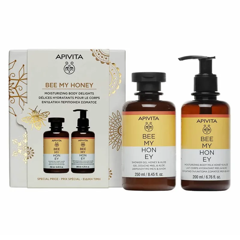 Apivita Promo Pack Bee My Honey Gel de duș 250ml și lapte de corp hidratant 200ml Reduceri