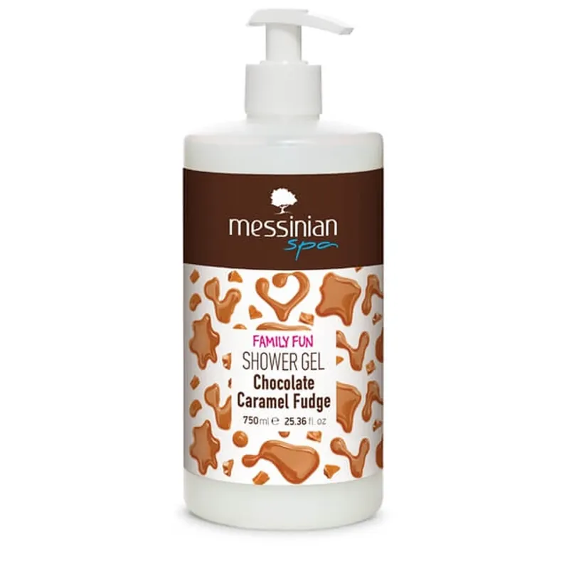 Messinian Spa Gel de duș pentru distracție în familie Chocolate Caramel Fudge 750ml Mai ieftin