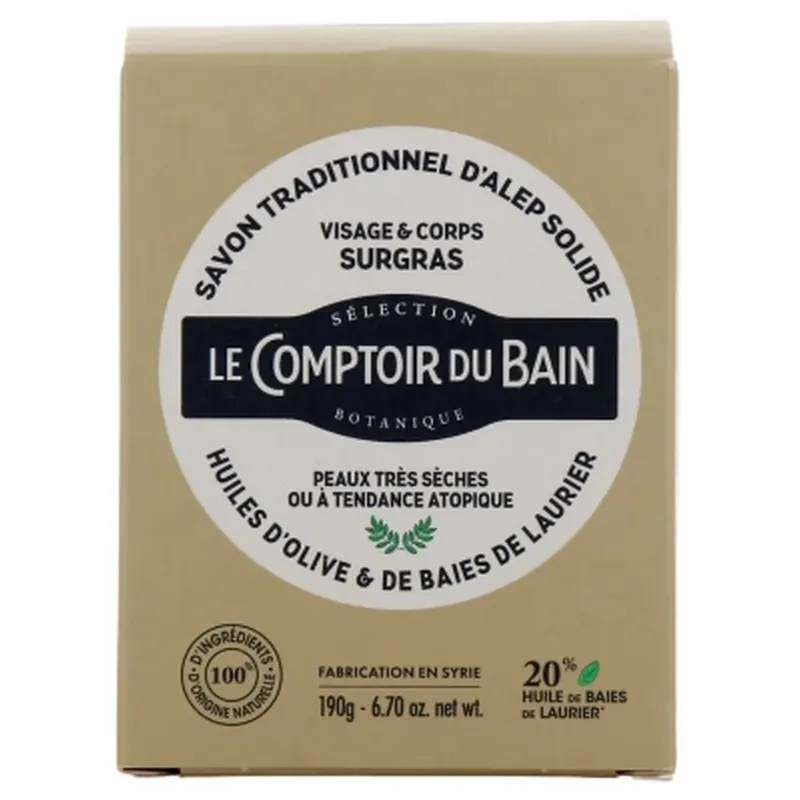 Le Comptoir du Bain – Săpun tradițional din Alep, solid, 190 g Plată sigură