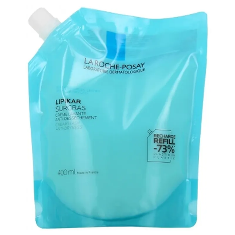 Preț promoțional La Roche-Posay Lipikar Surgras Cremă de spălare anti-uscare, reîncărcare ecologică, 400 ml