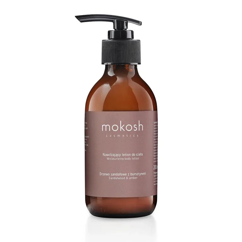 Bestseller Mokosh, loțiune hidratantă pentru corp, lemn de santal cu ambră, 200 ml