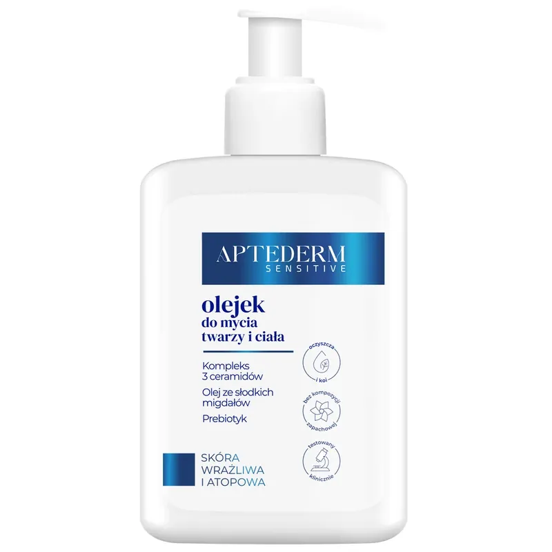 Aptederm Sensitive, ulei de curățare pentru față și corp, piele sensibilă și atopică, 250 ml Cumpără online