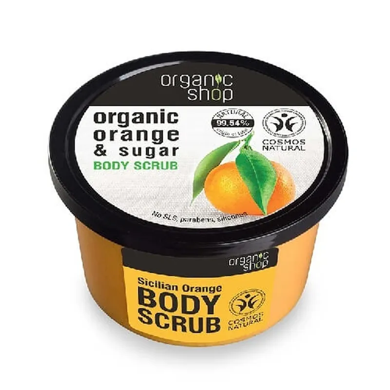 Chilipir ORGANIC SHOP Body Scrub Sicilian Orange Exfoliant de corp cu portocale și zahăr 250ml