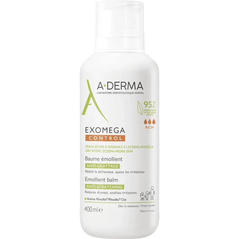 A-Derma Exomega Control Balsam emolient pentru pielea uscată predispusă la atopie 400 ml Ofertă