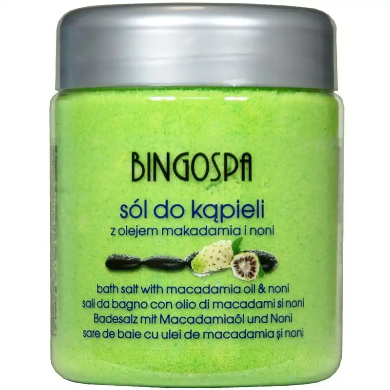 BingoSpa Ulei de macadamia și sare de baie Noni, 580 g Calitate înaltă
