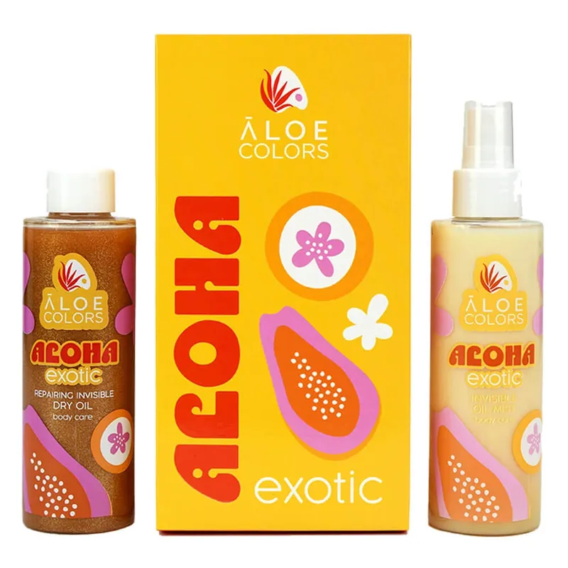 Nu rata Aloe+ Colors Aloha Exotic Set cu Invisible Oil Mist 150ml & Repairing Invisible Dry Oil 150ml