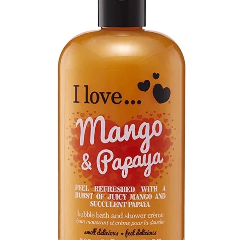 Ofertă de sezon I LOVE Cosmetics Bubble Bath & Shower Creme Mango & Papaya Gel de duș hidratant 500ml