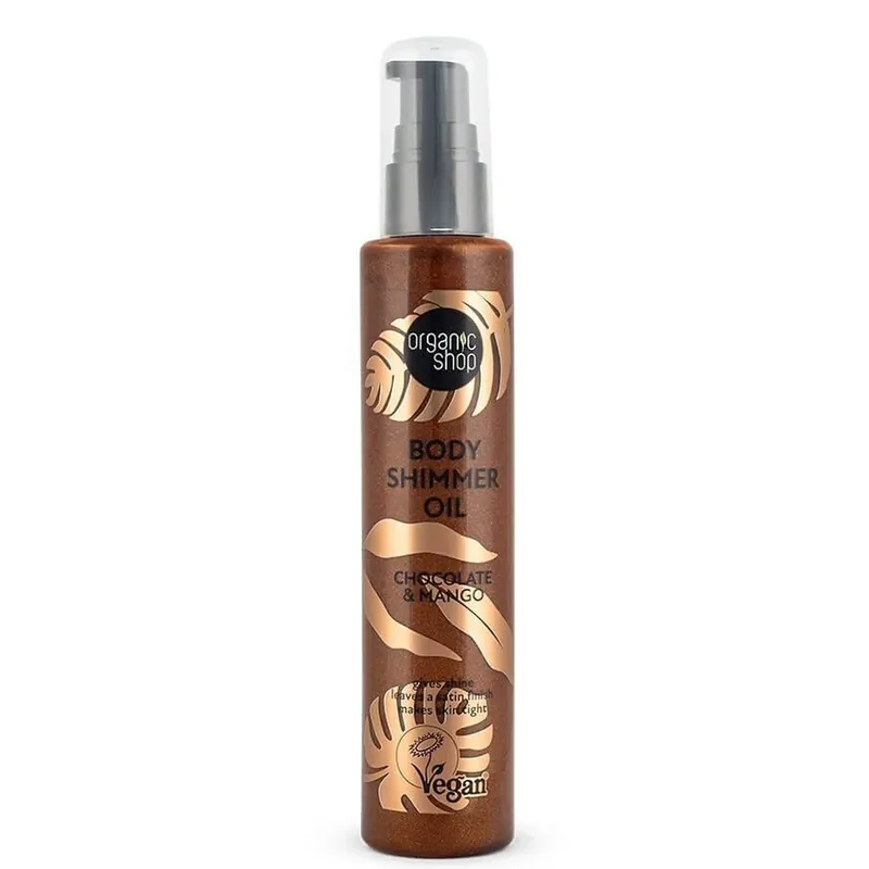 NATURA SIBERICA Body Shimmer Oil Ulei de strălucire pentru corp cu parfum de ciocolată și mango 100 ml Noutate