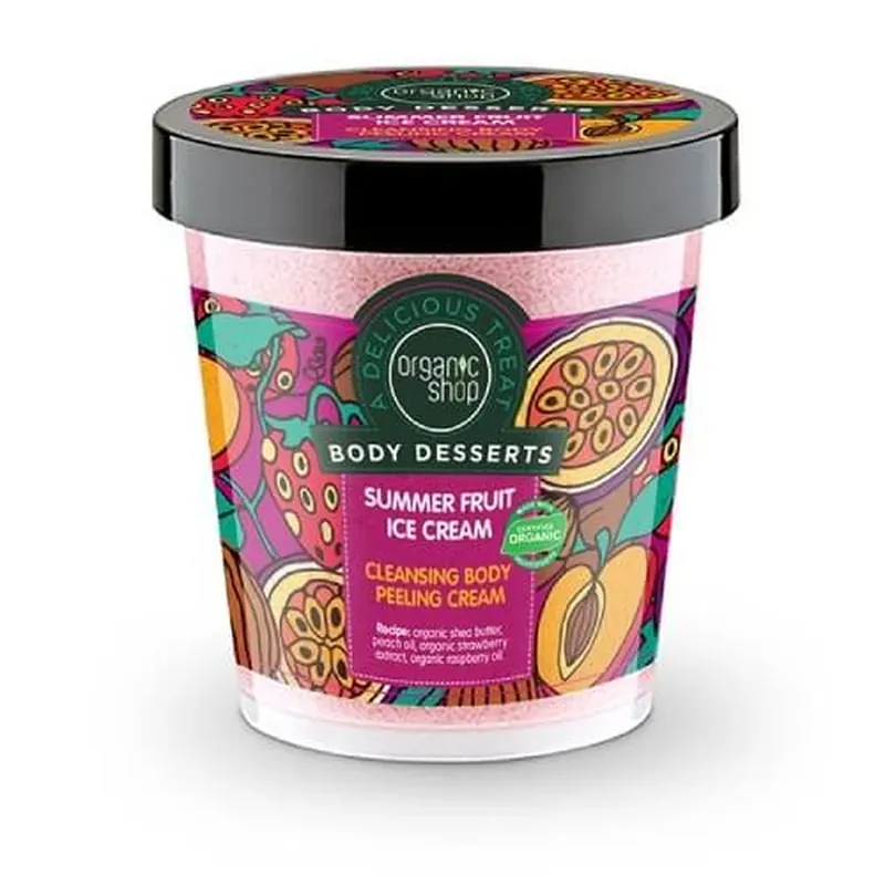 ORGANIC SHOP Deserturi pentru corp Înghețată de fructe de vară Exfoliant de curățare pentru corp Înghețată de fructe de vară 450ml Nu rata