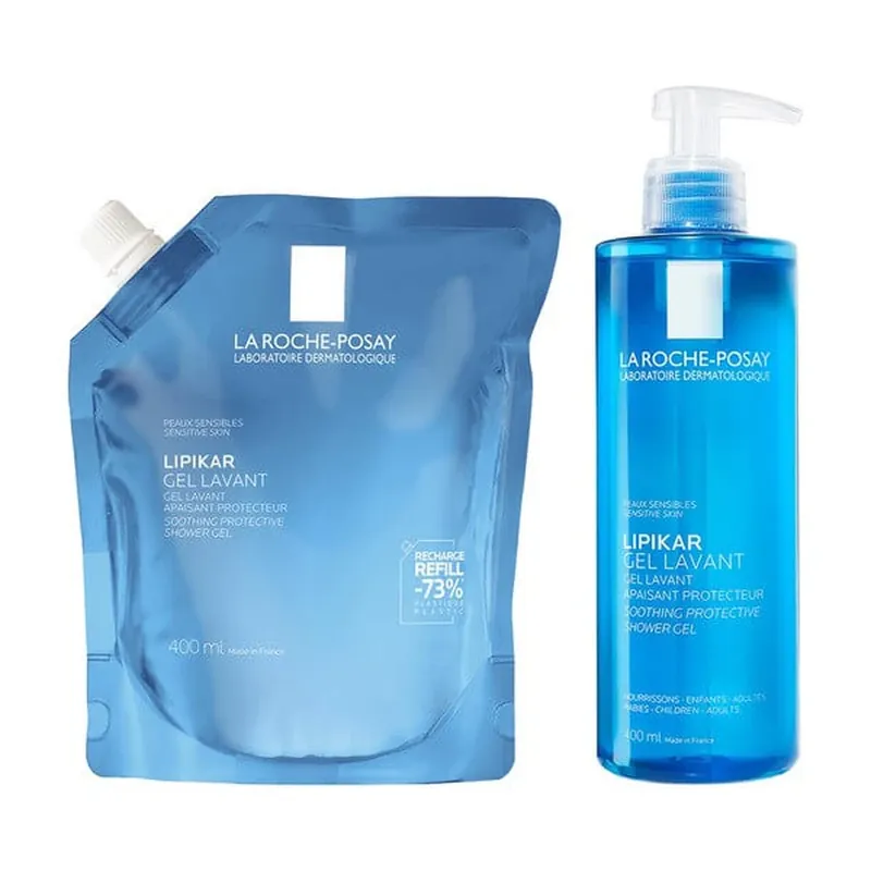 Kit La Roche-Posay, Lipikar Gel Lavant, gel de curățare, 400 ml + pachet de reumplere, 400 ml Retur gratuit