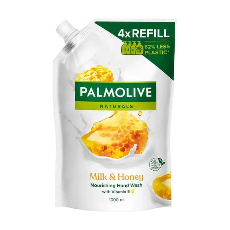 Plată securizată Palmolive, Milk & Honey, săpun lichid, refill, 1000 ml