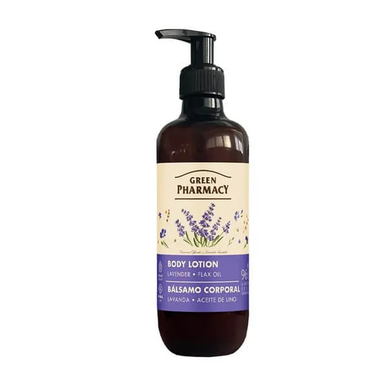 Green Pharmacy, loțiune de corp, lavanda și ulei de in, 400 ml Disponibil imediat