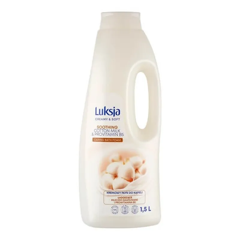 Bestseller Luxja Creamy & Sofrt, loțiune de baie cremoasă, lapte de bumbac calmant și provitamina B5, 1,5 l
