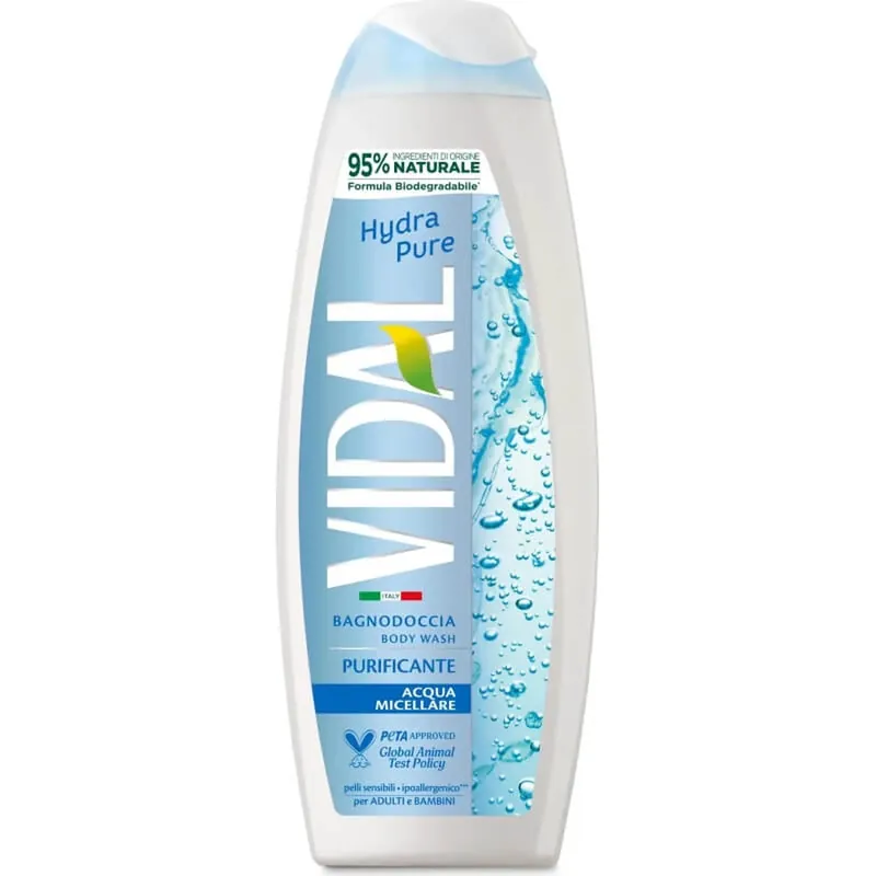 Plată securizată Vidal Hydra pure – gel de duș cu apă micelară, 500 ml
