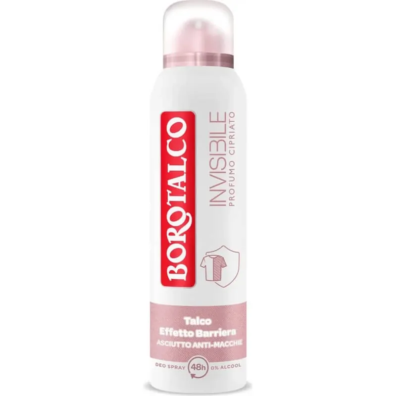 Borotalco Invisible cu parfum de pudră – deodorant spray cu eficacitate de 48 de ore, 150 ml Preț promoțional