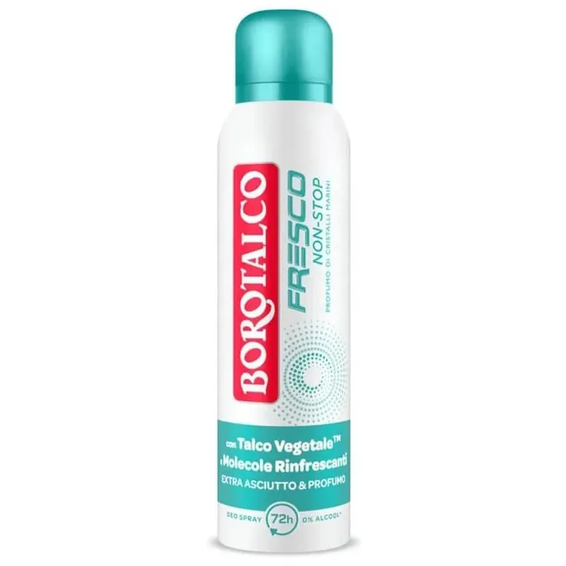Borotalco Fresco non-stop – deodorant spray cu cristale marine, 150 ml Preferatul clienților