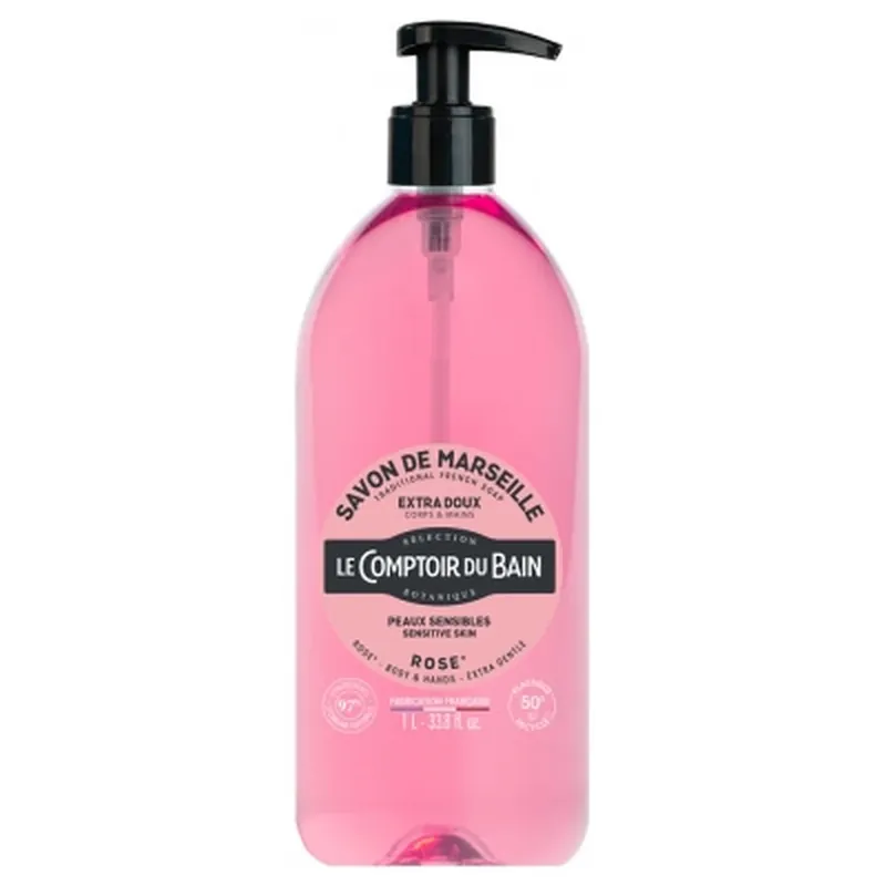 Popular Le Comptoir du Bain – Săpun de Marsilia cu trandafir, 1 L