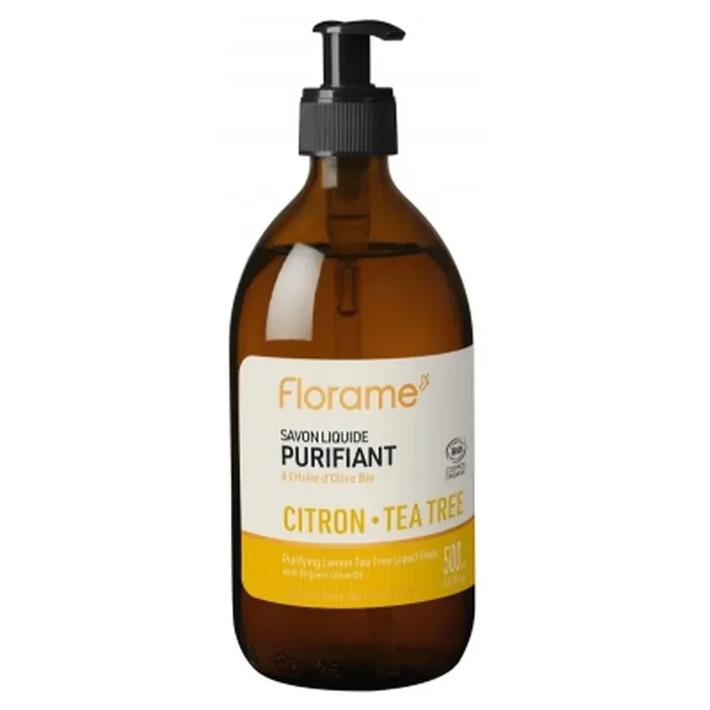Cel mai bun preț Florame Săpun lichid purificator cu lămâie și arbore de ceai organic, 500 ml