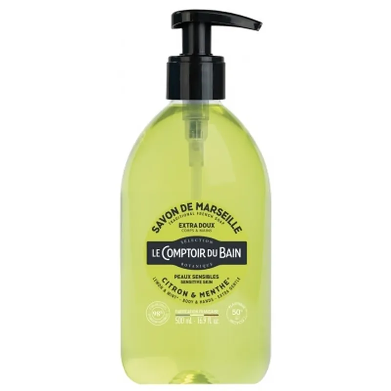 Le Comptoir du Bain – Săpun de Marsilia cu aromă de lămâie și mentă, 500 ml Cumpără online