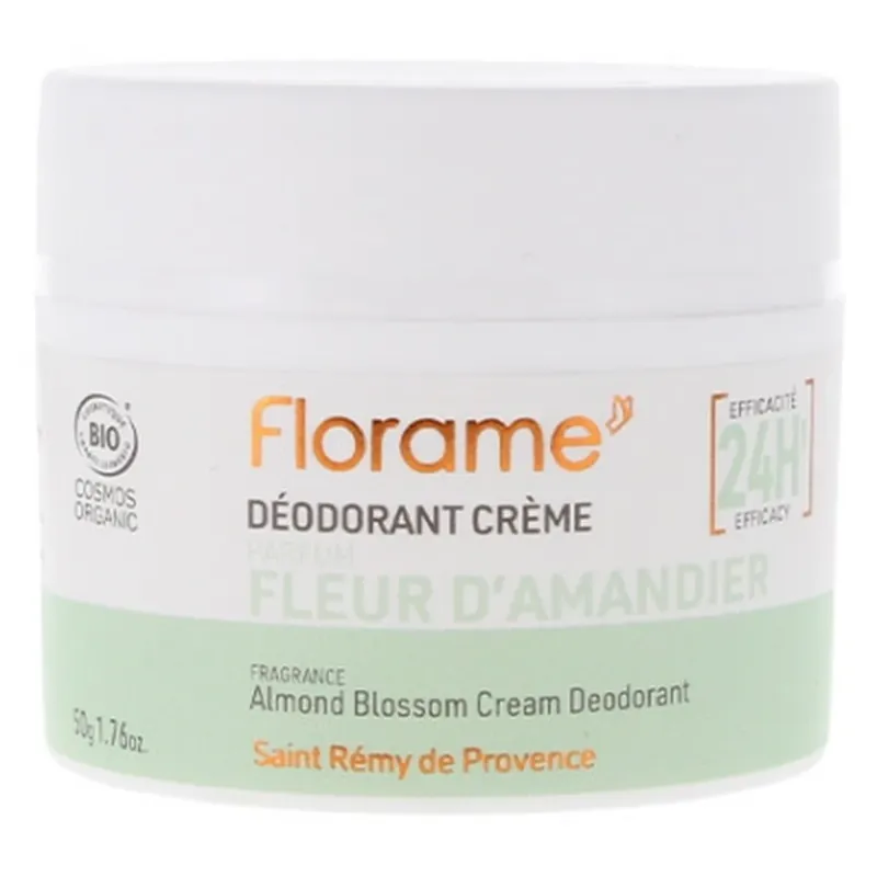 Florame Deodorant cremă 24H cu floare de migdal organic 50 g Livrare expres