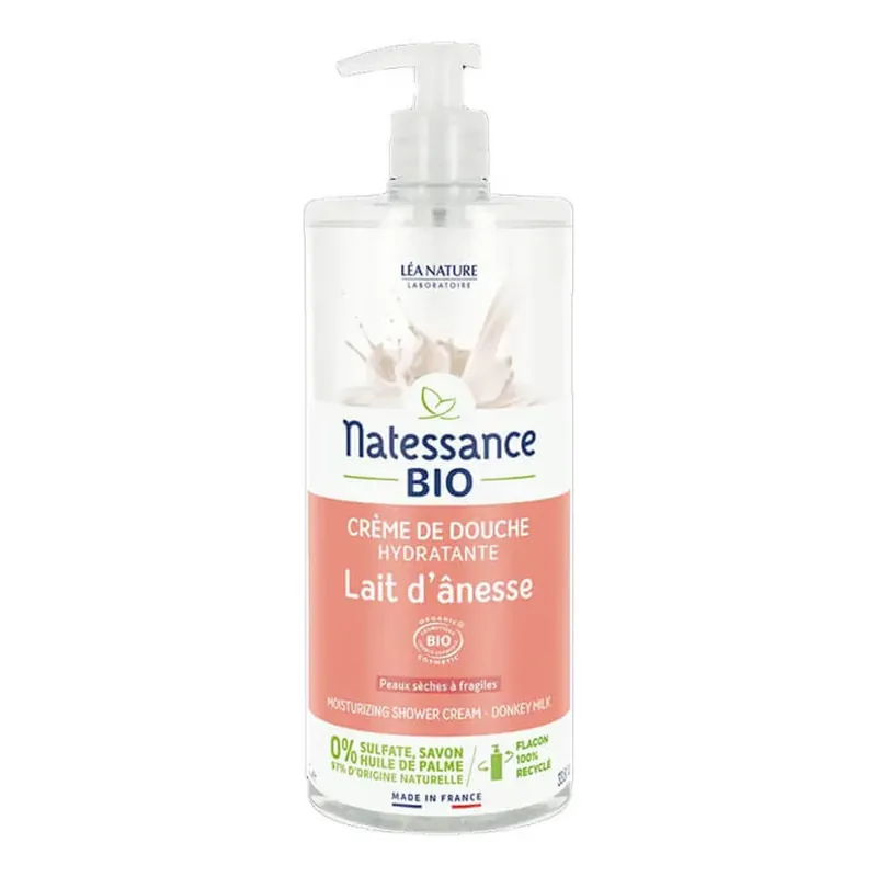 NATESSANCE CREMĂ DE DUȘ CU LAPTE DE MĂGARĂ ECOLOGIC 1 L Calitate înaltă